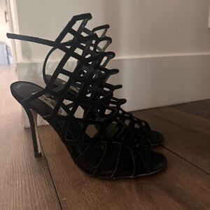 Steve Madden Black Cage Heels